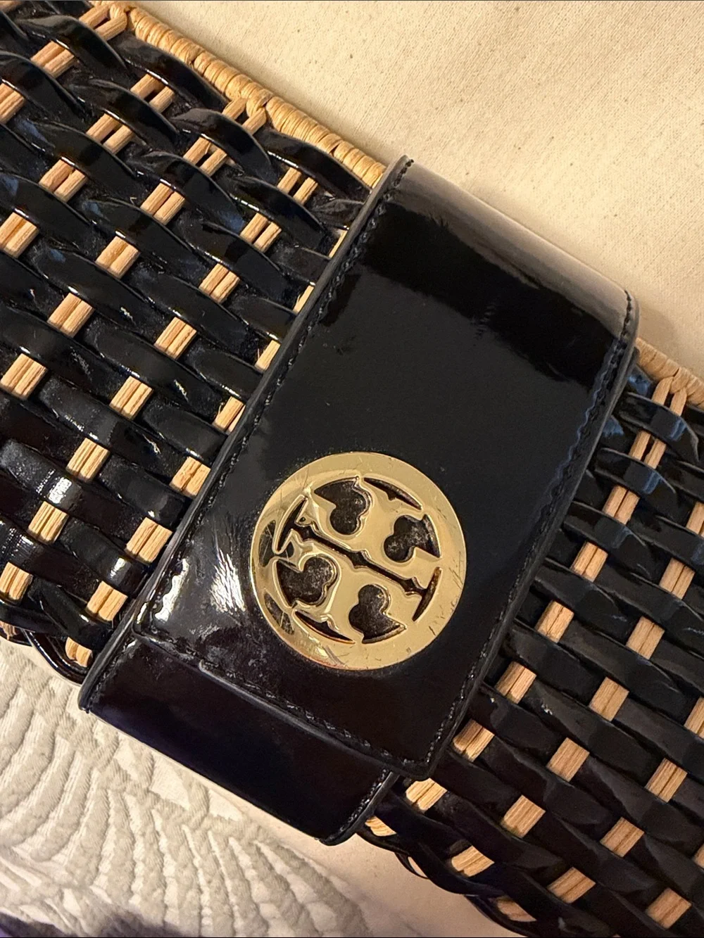 Tory Burch woven straw